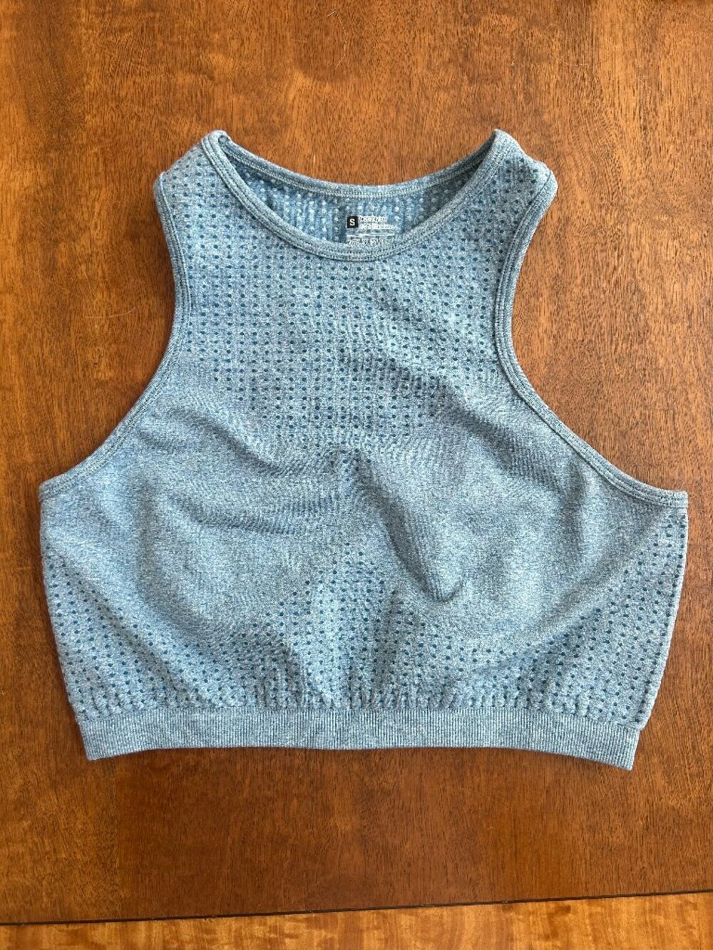 Blue workout cropped tank top